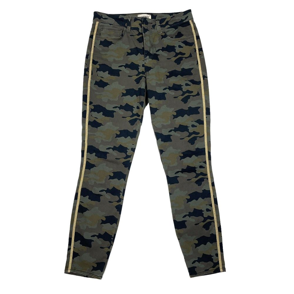 L'Agence Jeans Women's Size 25 Margot High Rise Skinny Camo Stone Tuxedo Stripe - Picture 2 of 9